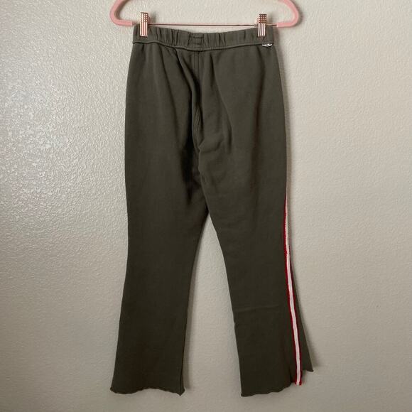 Mother Pants Womens XS Green The lounger Inside Crop Step Fray Stripe Sweatpants - Picture 9 of 14